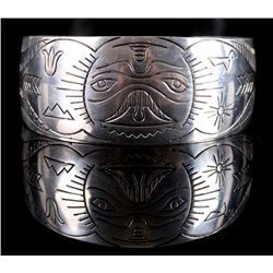 Haida NW Indian Sterling Silver Engraved Cuff