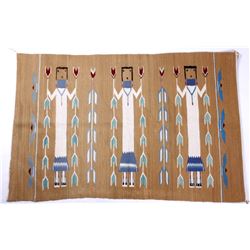 Navajo Polychrome Yei Rug Early 1900
