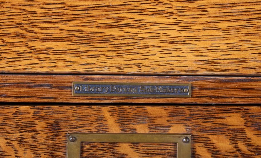 Library Bureau Sole Makers Oak Filing Cabinet