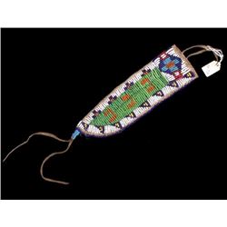 Early Lakota Sioux Beaded Trade Knife Scabbard