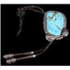 Image 1 : HUGE Turquoise Nugget & Sterling Bolo Tie RARE