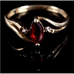 10 Karat Gold & Amber Art Deco Style Ring