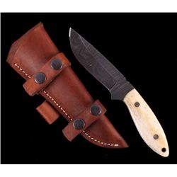 CFK Damascus Exotic Camel Bone Inlaid Horn Knife