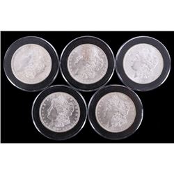 1879-1904 Uncirculated US Morgan Silver Dollars x5
