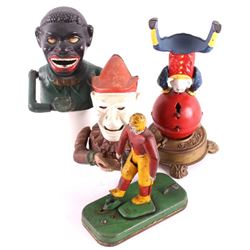 Vintage Mechanical Cast Iron Bank Collection (4)
