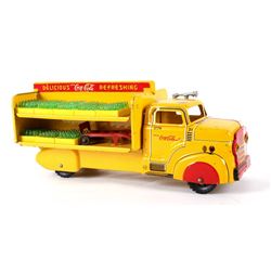 1950's Metal Coca-Cola Yellow Toy Delivery Truck
