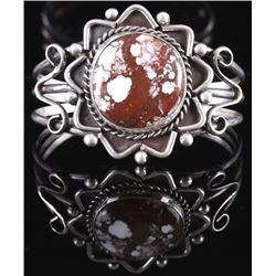 Navajo Brown Agate & Sterling Silver Bracelet