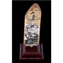 Ancient Scrimshaw Wooly Mammoth Tusk