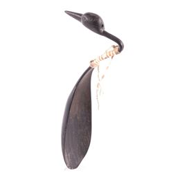 Sioux Carved & Quilled Buffalo Horn Spoon