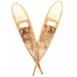 Antique Wooden Rawhide Snowshoes