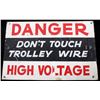 Image 1 : Hand Painted Danger High Voltage Sign c. 1892