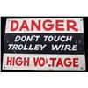 Image 2 : Hand Painted Danger High Voltage Sign c. 1892