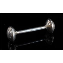 Signed Navajo Sterling Silver Baby Rattle