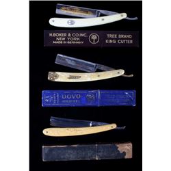 Three Vintage Straight Razors In Original Boxes
