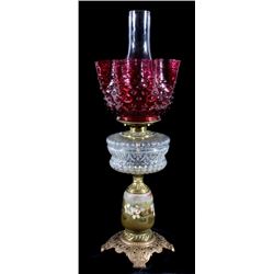 Vintage Hand Painted Brass Oil Lantern