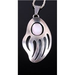 Navajo Mother of Pearl Sterling Concho Necklace