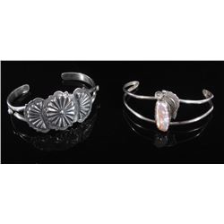 Two Sterling Silver Native American Bracelets
