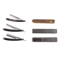 Collection of Three Straight Razors with Cases