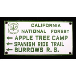 California National Forest Porcelain Enamel Sign