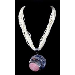 Signed David Zachary Rose Quartz Necklace