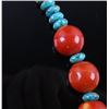 Image 3 : Navajo Bamboo Coral and Turquoise Nugget Necklace