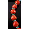 Image 7 : Navajo Bamboo Coral and Turquoise Nugget Necklace