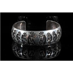 Signed Kokopelli Sterling Silver Bracelet