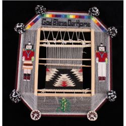 Navajo Indian Decorative Threaded Wooden Loom