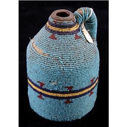 Sioux Native American Fully Beaded Polychrome Jar