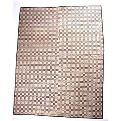 Antique Tan and Black Coverlet