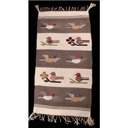 Southwestern Pictorial Bird Motif Wool Rug