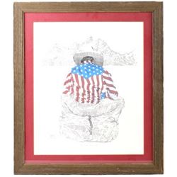 Martin Goldman Star Spangled Cowboy Framed Print