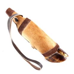 Elk Hoof Bottle Reproduction with Leather Strap