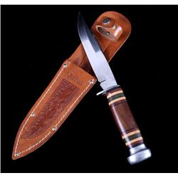 Aerial Drop Point Knife w/ Leather Scabbard