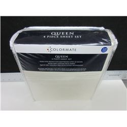 New Queen 4  piece Sheet set / Extra soft Cotton rich fabric / wrinkle free