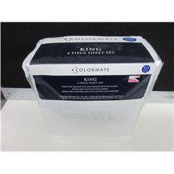 New King  4  piece Sheet set / Extra soft Cotton rich fabric / wrinkle free