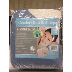 New Heated Comfort Knit & Sherpa Heated Blanket / twin size