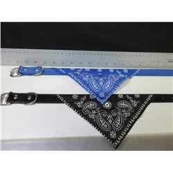 2 New Dog Collar with Bandana / 1 black 1 blue for med - large dogs