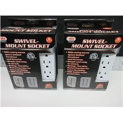 2 New 6 outlet each  Swivel Mount Sockets surge protection
