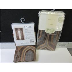 1 New rod pocket panel Sheers with Beaded Valance  59 x 84 long set of 2