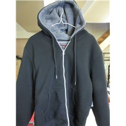 New Fleece lined Hoodie / black grey size Sm
