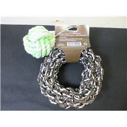 New Braided rope Ball and Hoop for dogs