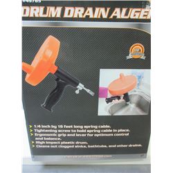 New 16ft Drum Drain Auger hand held / Easily cleans out your clogged drains