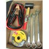 Image 1 : Bundle of New Tools / Booster cables / rubber malet / 3 Large wrenches &