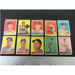 Lot of 10 1958 Topps Baseball Cards