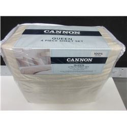 New Cannon QUEEN 4 piece Sheet set 100% cotton
