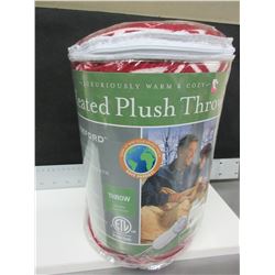 New Heated Plush Throw 50 x 62 machine wash and dry