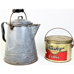 Collection of 2 includes Nash's Coffee tin