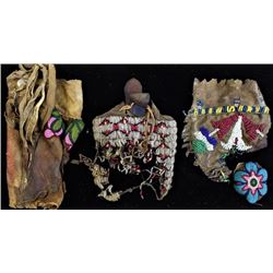 Collection of relic Plains Indian beaded bags