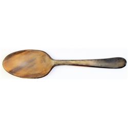 Carved horn spoon 8" long.